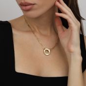 Family Circle Link Chain Name Necklace [18K Gold Plated]