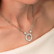 Familienkreis Ankerkette mit Diamanten und Gravur [Silber]