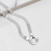Family Circle Milanese Chain Name Necklace [Silver]