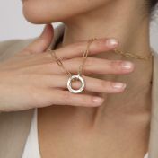 Familie Cirkel Schakel Ketting met Naam [18K Goud Vermeil]