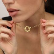 Family Circle Link Chain Name Necklace [18K Gold Plated]