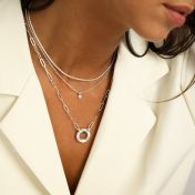 Helena Circle Link Chain Name Necklace [Sterling Silver]