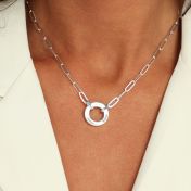 Family Circle Link Chain Name Necklace [Silver]
