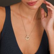 Helena Circle Name Necklace - Classic Chain [18K Gold Plated]