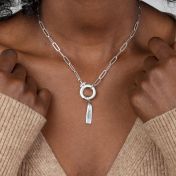 Emma Circle Link Chain Necklace [Sterling Silver] - With Name Charms