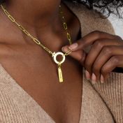 Charm Barra Verticale con Nome [Oro Vermeil 18kt] 