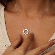 Family Circle Delicate Chain Name Necklace [Sterling Silver]