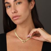 Collar Milanés Círculo Familiar con Nombre [Bañado en Oro de 18K]