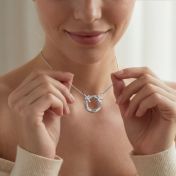 Family Circle Name Necklace with Cross [Silver]