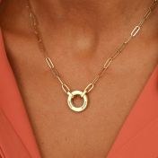 Familie Cirkel Schakel Ketting met Naam [18K Goud Vermeil]