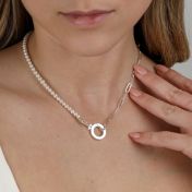 Emma Paperclip & Pearl Necklace [Sterling Silver]