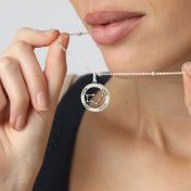 Mutters Kreis Sternzeichen Kette mit Gravur [Sterlingsilber]