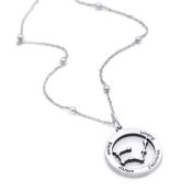 Mutters Kreis Sternzeichen Kette mit Gravur [Sterlingsilber]
