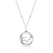 Mutters Kreis Sternzeichen Kette mit Gravur [Sterlingsilber]
