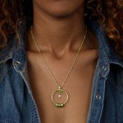 Familienkreis Diamant-Namenskette [750er Gold Vermeil]