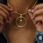 Familienkreis Diamant-Namenskette [750er Gold Vermeil]