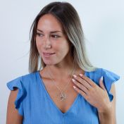 Familienherz Kette mit Namen und Geburtssteinen [Sterlingsilber]