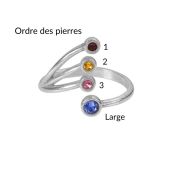 Bague Amour Familial avec Pierres de Naissance [Argent 925]