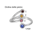 Anello Amore di Famiglia con Pietra di Nascita [Argento 925]