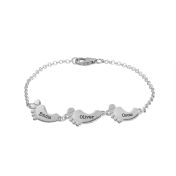 Familien Pfad Armband mit Gravur [Sterlingsilber]