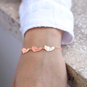 Familien Pfad Armband mit Gravur [750er rosévergoldet] 