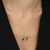 Familienpfade Karten Kette [750er Gold Vermeil]
