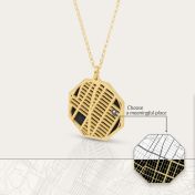 Family Paths Silhouette Map Necklace [14 Karat Gold]