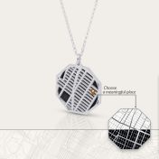 Family Paths Silhouette Map Necklace [Sterling Silver]