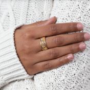 Bague Racines de Famille avec Pierres de Naissance [Plaqué Or 18ct]