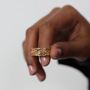 Bague Racines de Famille avec Pierres de Naissance [Plaqué Or 18ct]