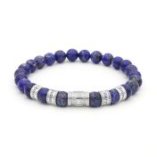 Family Tree Men Name Bracelet with Lapis Lazuli Stones [Silver]