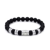 Family Tree Diamond Men Name Bracelet - Black Onyx