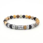 Bracelet  Arbre Familial Prénoms avec Diamant pour Homme - Jaspe Picasso