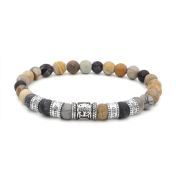 Family Tree Diamond Name Bracelet - Picasso Jasper [Sterling Silver]