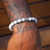 Family Tree Men Name Bracelet with Howlite Stones