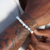 Bracelet Howlite Prénoms avec Arbre Familial pour Homme