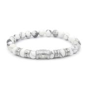 Bracelet Howlite Prénoms avec Arbre Familial pour Homme