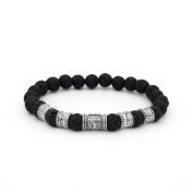 Family Tree Men Name Bracelet with Lava Stones