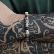 Bracciale Maschile con Nomi con Albero Genealogico e Pietre di Diaspro di Picasso