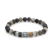 Bracciale Maschile con Nomi con Albero Genealogico e Pietre di Diaspro di Picasso