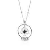 Familienbaum Namenskette mit Nano Bibel [Sterlingsilber]