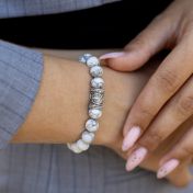 Lebensbaum Armband für Damen aus Howlith [Sterlingsilber]