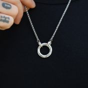 Collana con Nome del Padre con Catena a Forma di Cerchio Grande - Argento 925