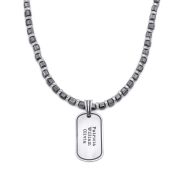Father's Tag Name Necklace - Sterling Silver