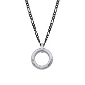 Figaro Stijl Milano Gegraveerde Ketting voor Heren - Sterling Zilver