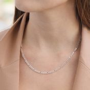 Figaro-Styled Decorative Sterling Silver Chain