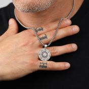Collier Roue du Capitaine avec Coordonnées - Argent 925