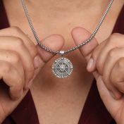 Collier Roue du Capitaine avec Coordonnées - Argent 925