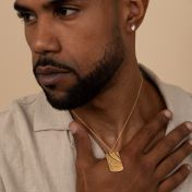 Map Tag Necklace For Men - 14 Karat Gold