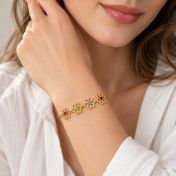 Flower Frame Birthstone Bracelet [18K Gold Vermeil]